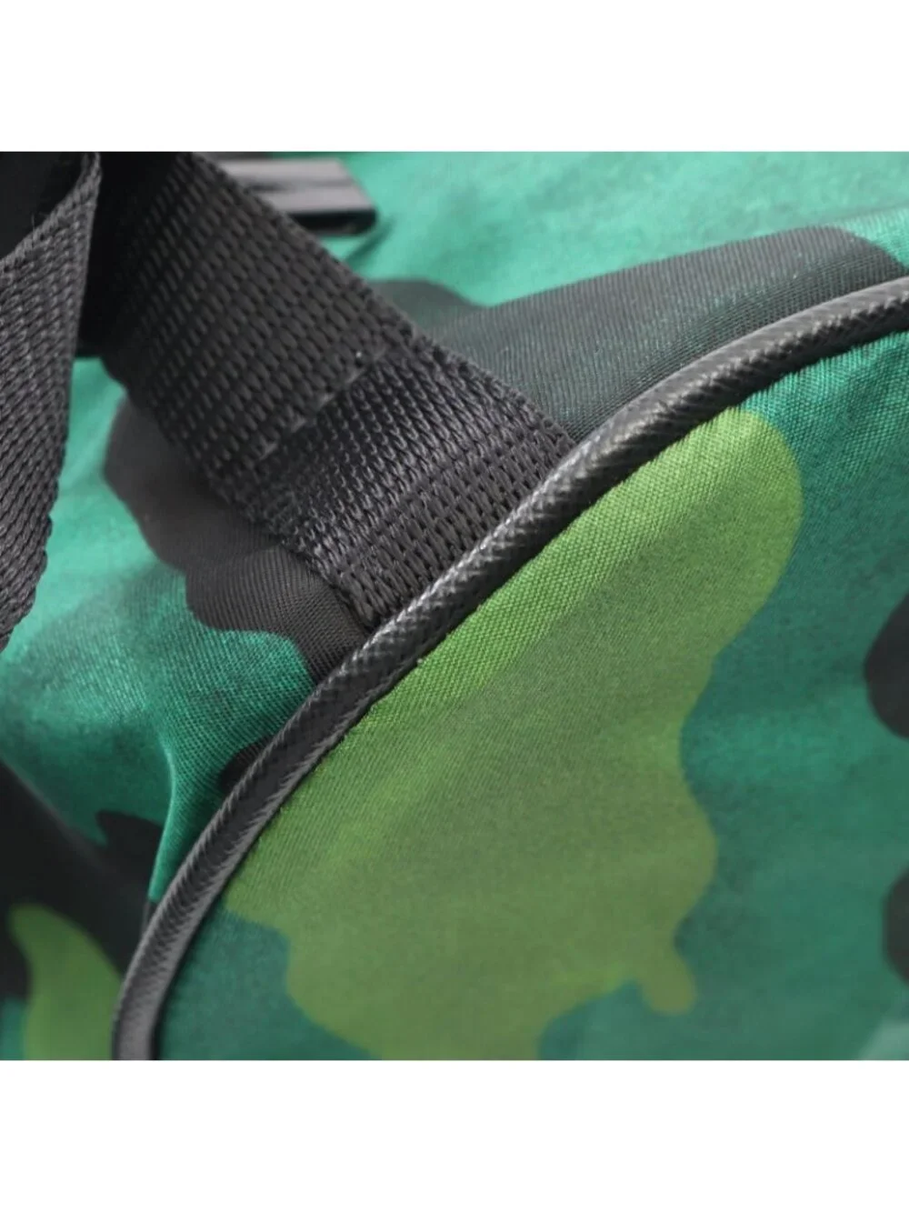 Prada Shoulder Bag Tessuto Camoufl Green Black Nylon Saffiano Leather Camouflage